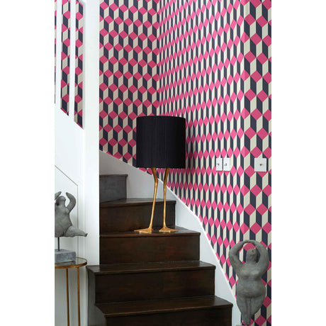 Cole & Son DELANO PINK AND BLACK Wallpaper