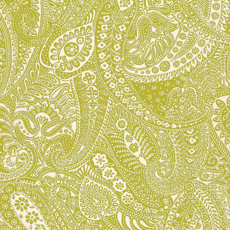 Schumacher Paisley Print Soft Chartreuse Fabric