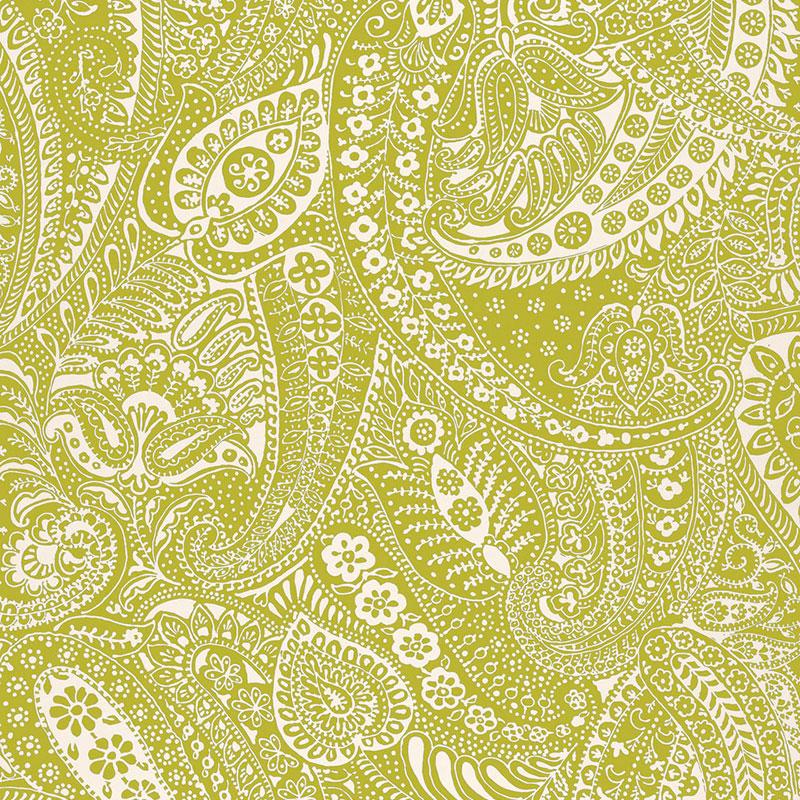Schumacher Paisley Print Soft Chartreuse Fabric