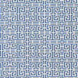 Schumacher Chinois Fret Blue/White Fabric
