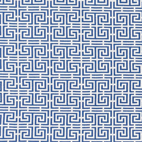 Schumacher Chinois Fret Blue/White Fabric