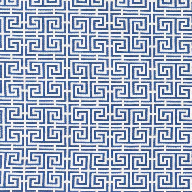 Schumacher Chinois Fret Blue/White Fabric
