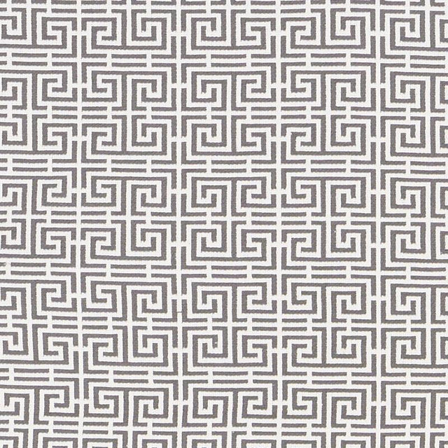 Schumacher Chinois Fret Grey/White Fabric