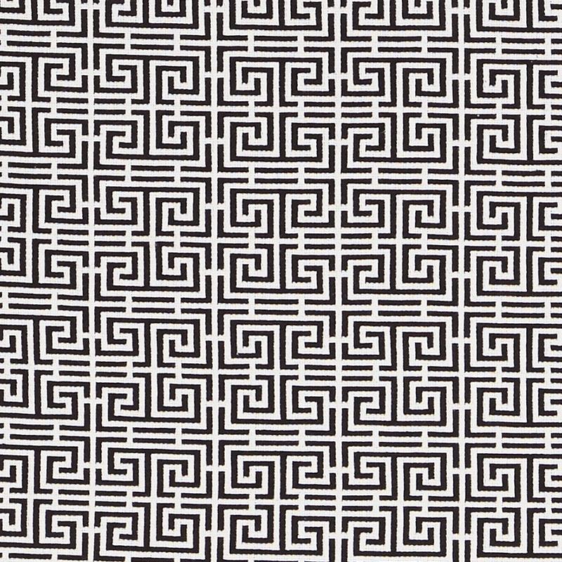 Schumacher Chinois Fret Black/White Fabric