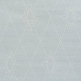 Schumacher Sylvie Embroidered Sisal Water Blue Wallpaper