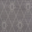 Schumacher Sylvie Embroidered Sisal Charcoal Wallpaper