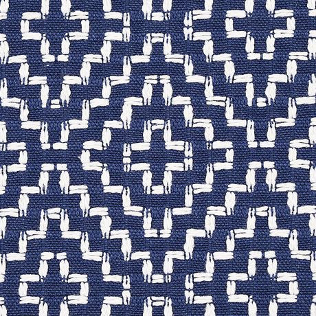 Schumacher Soho Weave Navy Fabric
