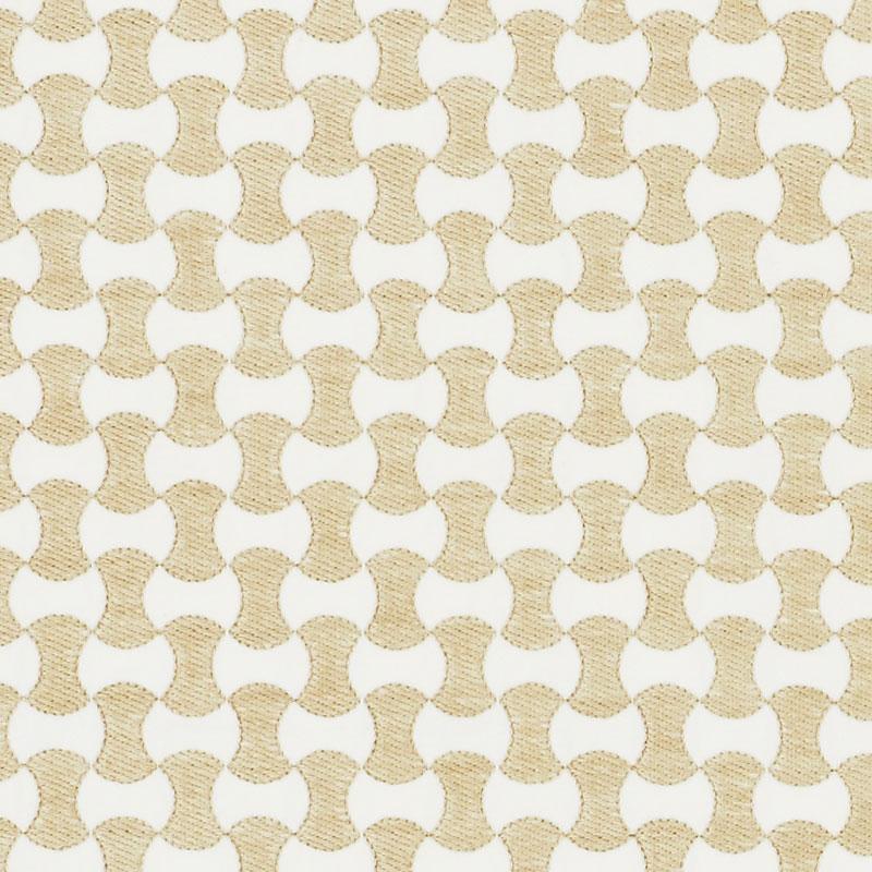 Schumacher Nolita Embroidery Natural Fabric