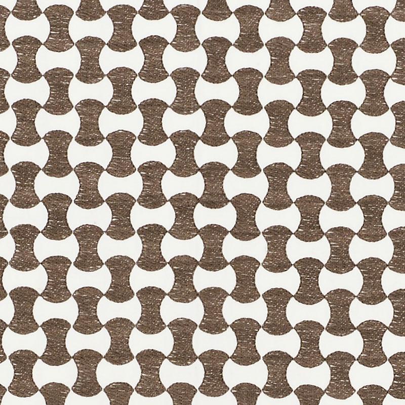 Schumacher Nolita Embroidery Taupe Fabric