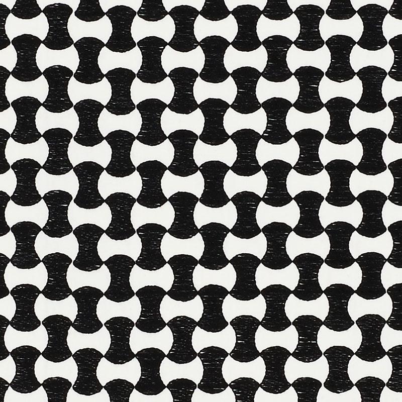 Schumacher Nolita Embroidery Black Fabric