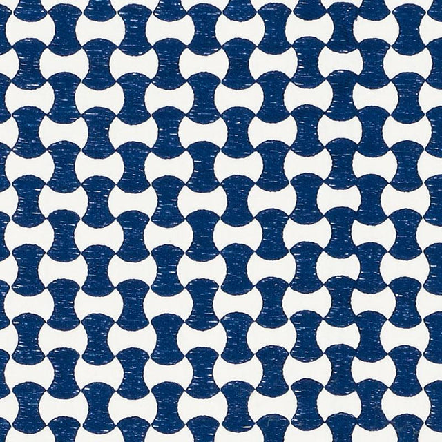 Schumacher Nolita Embroidery Navy Fabric
