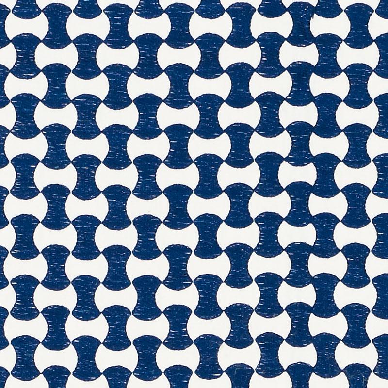 Schumacher Nolita Embroidery Navy Fabric