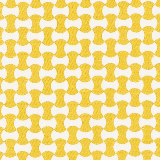 Schumacher Nolita Embroidery Yellow Fabric