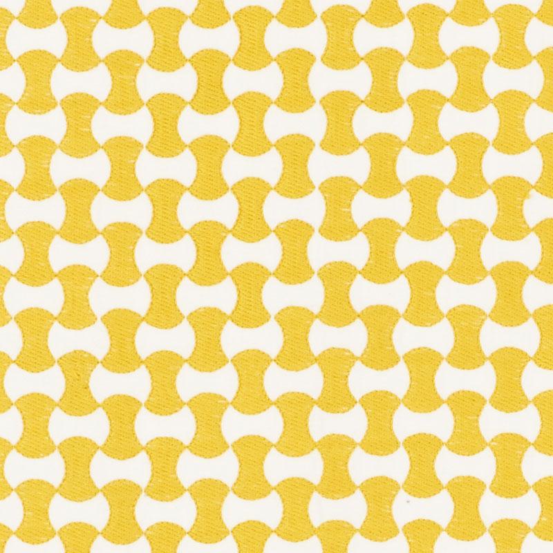 Schumacher Nolita Embroidery Yellow Fabric