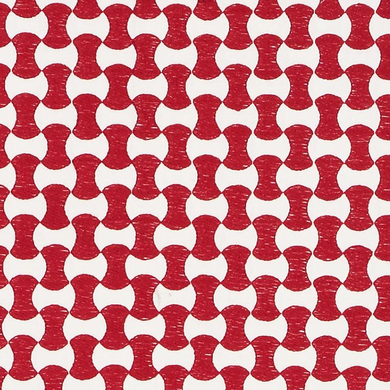 Schumacher Nolita Embroidery Red Fabric