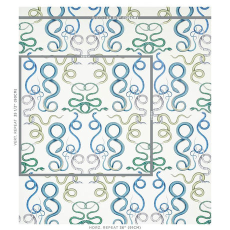 Schumacher Giove Emerald & Sapphire Wallpaper