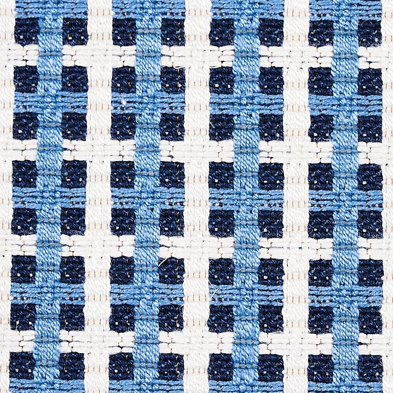 Schumacher Crosstown Tile Blue Fabric