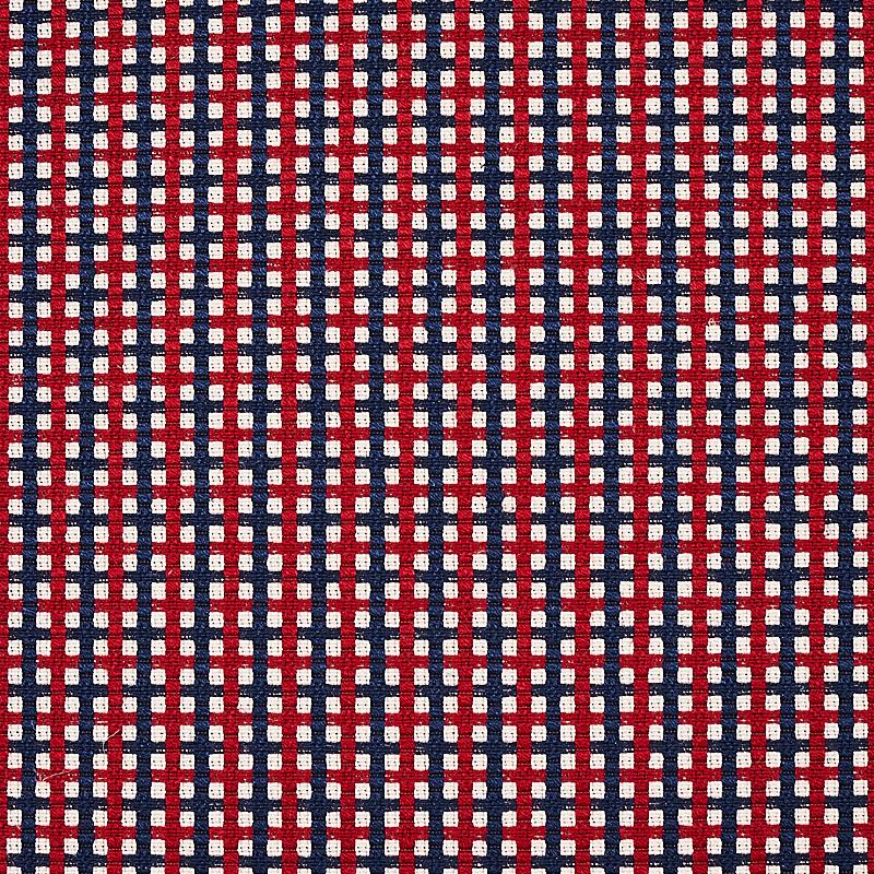 Schumacher Crosstown Red/Navy Fabric