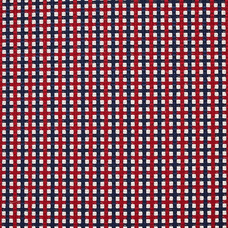 Schumacher Crosstown Red/Navy Fabric