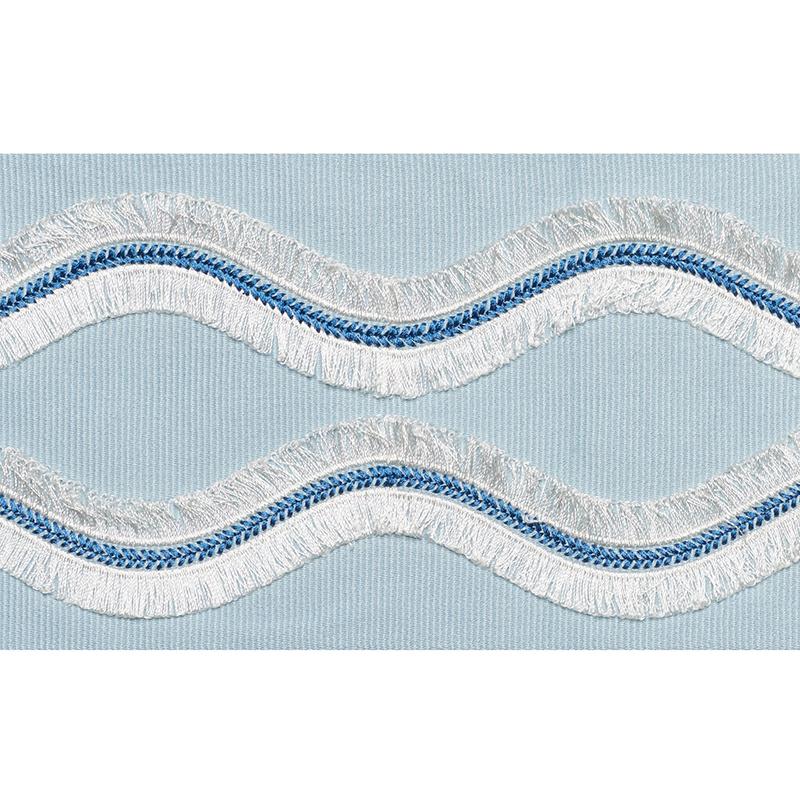 Schumacher Ogee Embroidered Tape Sky Trim
