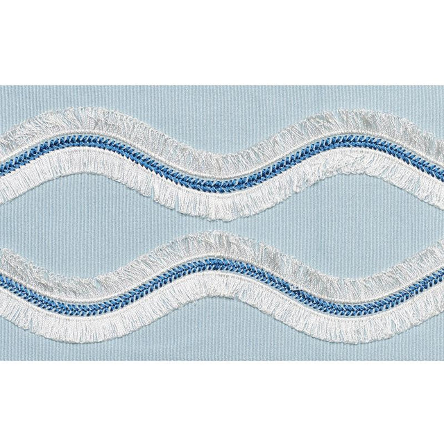 Schumacher Ogee Embroidered Tape Sky Trim