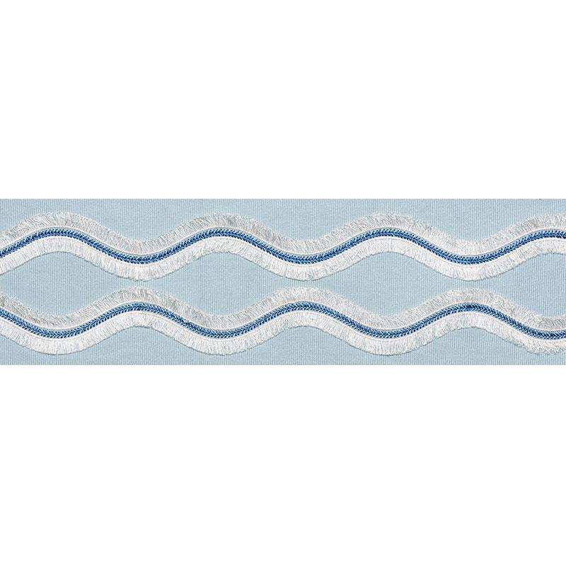 Schumacher Ogee Embroidered Tape Sky Trim