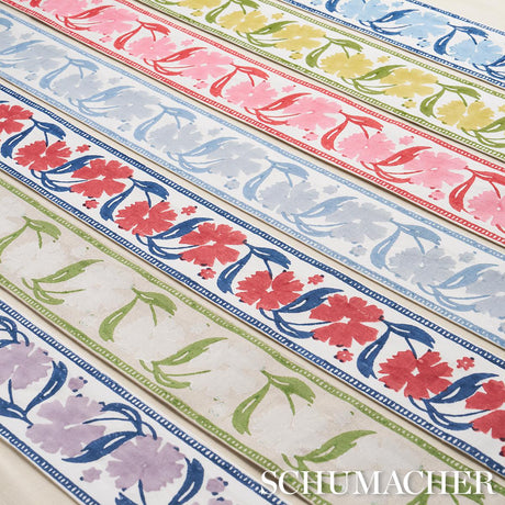 Schumacher Red & Blue Adra Hand Blocked Tape