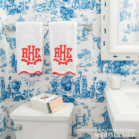 Schumacher Chinois Smoke Wallpaper