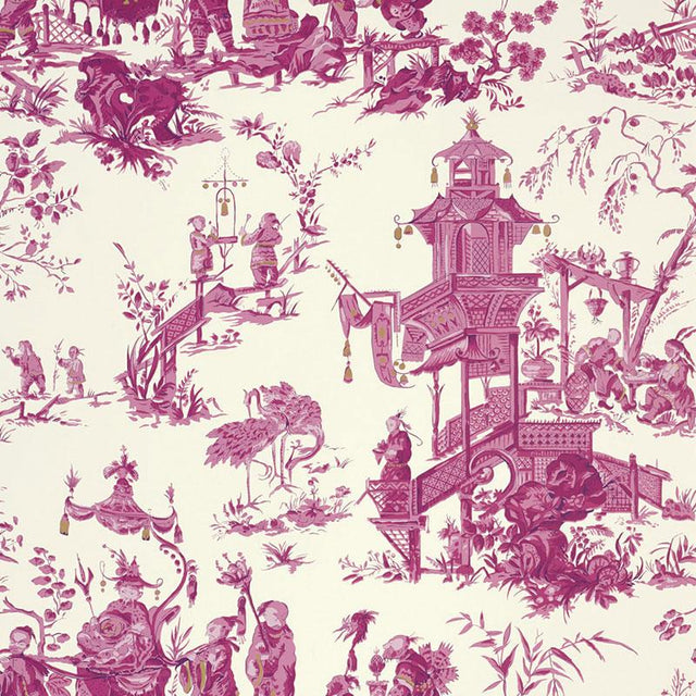 Schumacher Chinois Peony Wallpaper