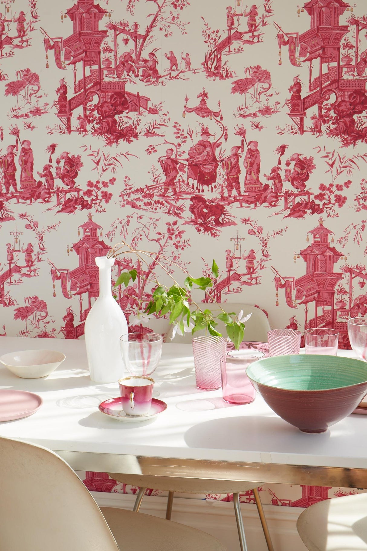 Schumacher Chinois Peony Wallpaper