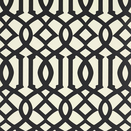 Schumacher Imperial Trellis Ii Jet Wallpaper