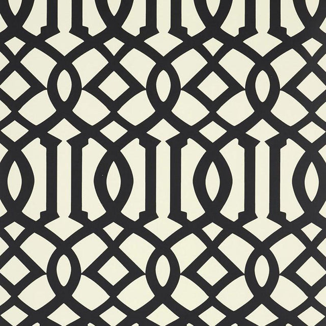 Schumacher Imperial Trellis Ii Jet Wallpaper