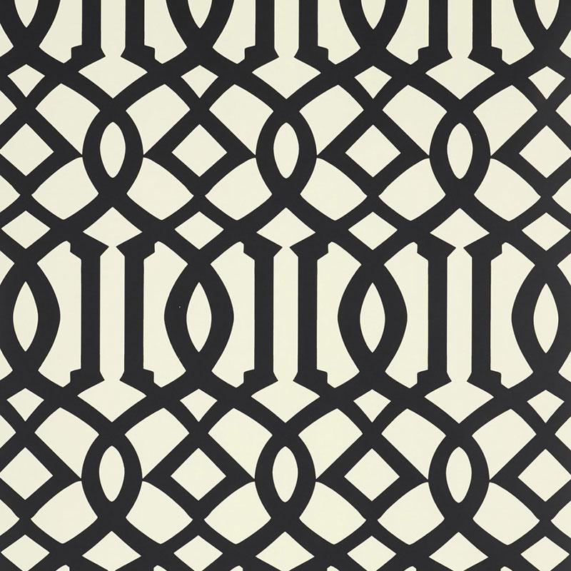 Schumacher Imperial Trellis Ii Jet Wallpaper