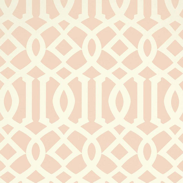 Schumacher Imperial Trellis Ii Blush Wallpaper