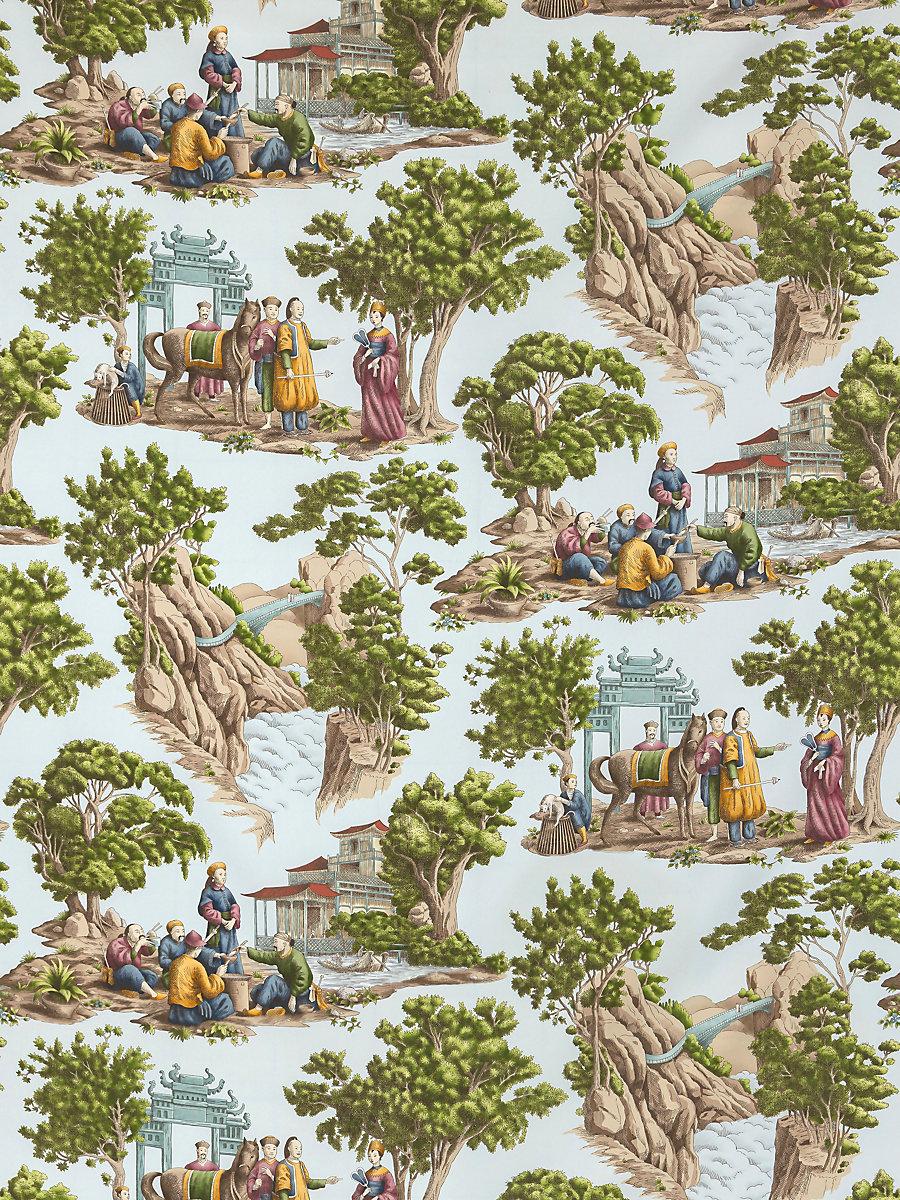 Scalamandre Mandarin Toile Sky Fabric
