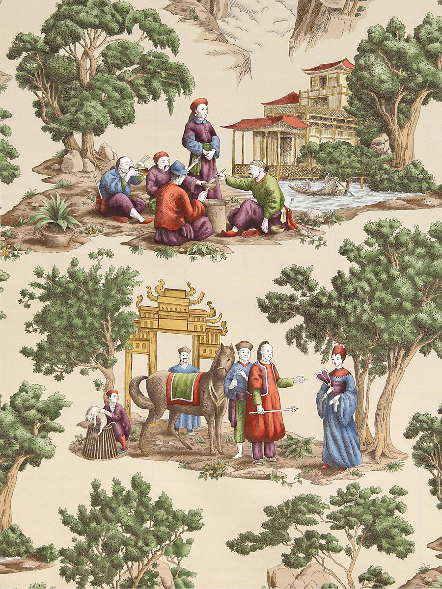 Scalamandre Mandarin Toile Document Fabric