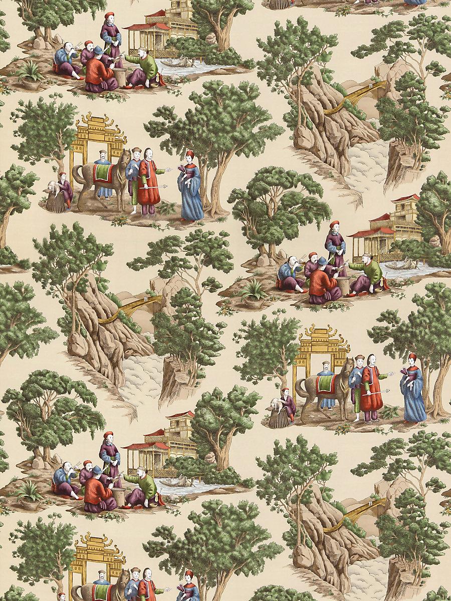 Scalamandre Mandarin Toile Document Fabric
