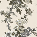 Schumacher Pyne Hollyhock Charcoal Wallpaper
