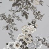 Schumacher Pyne Hollyhock Grisaille Wallpaper