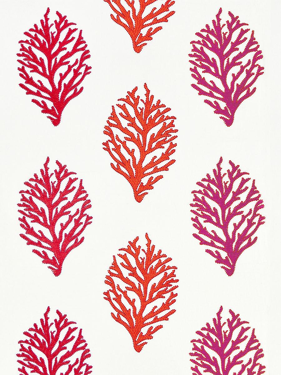 Scalamandre Coral Reef Embroidery Passion Fruit Fabric
