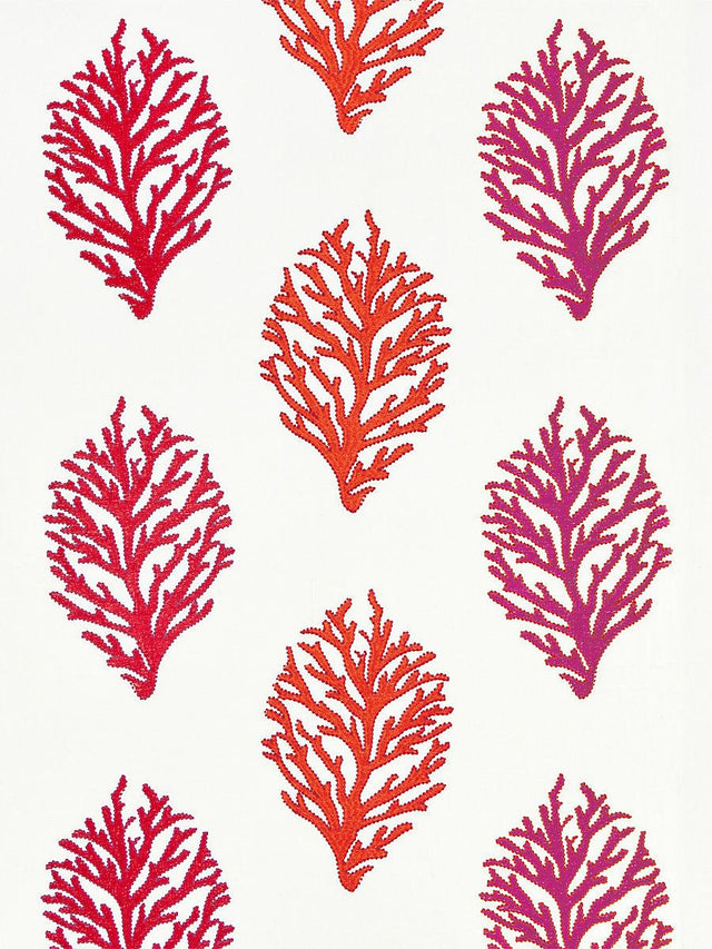 Scalamandre Coral Reef Embroidery Passion Fruit Fabric