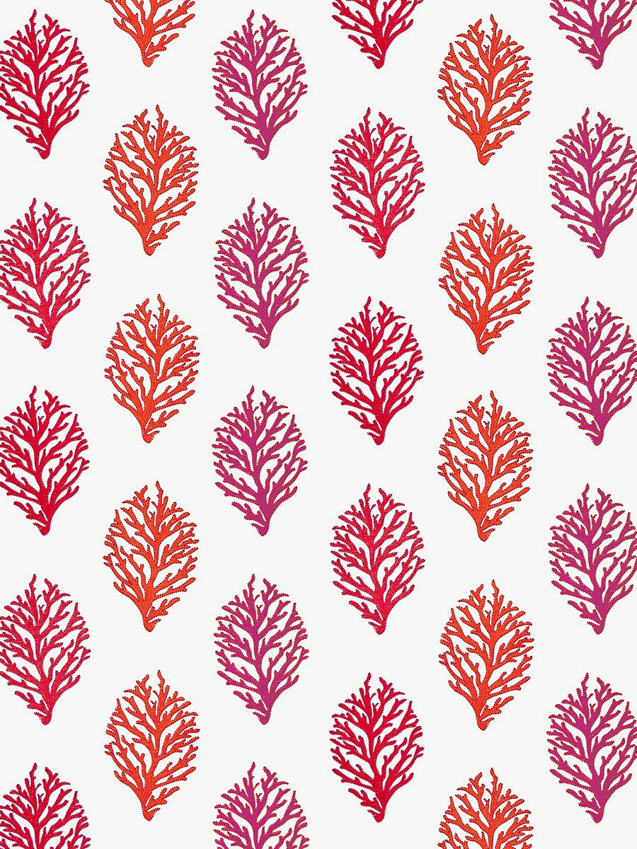 Scalamandre Coral Reef Embroidery Passion Fruit Fabric