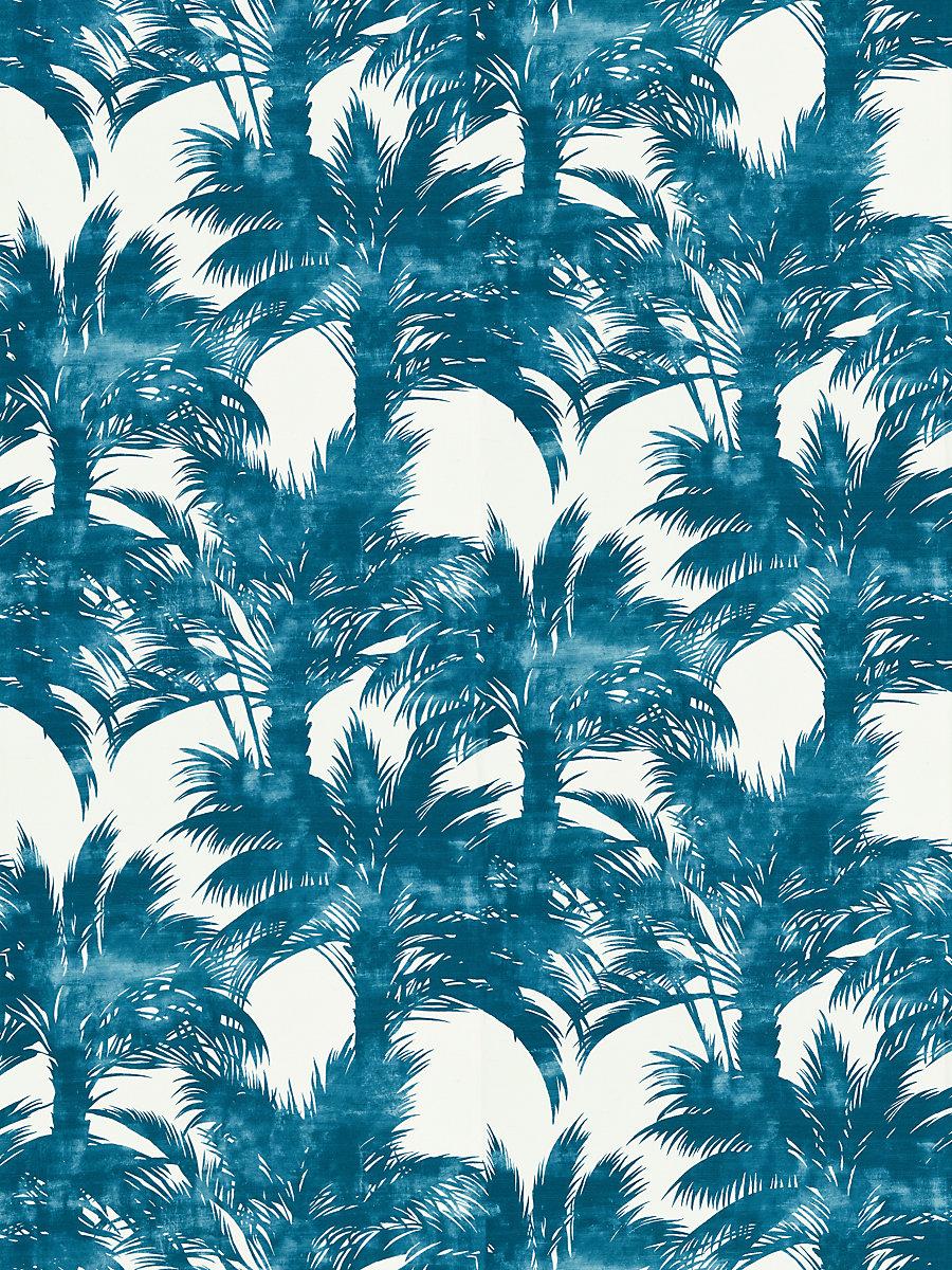 Scalamandre Palm Print Turquoise Fabric
