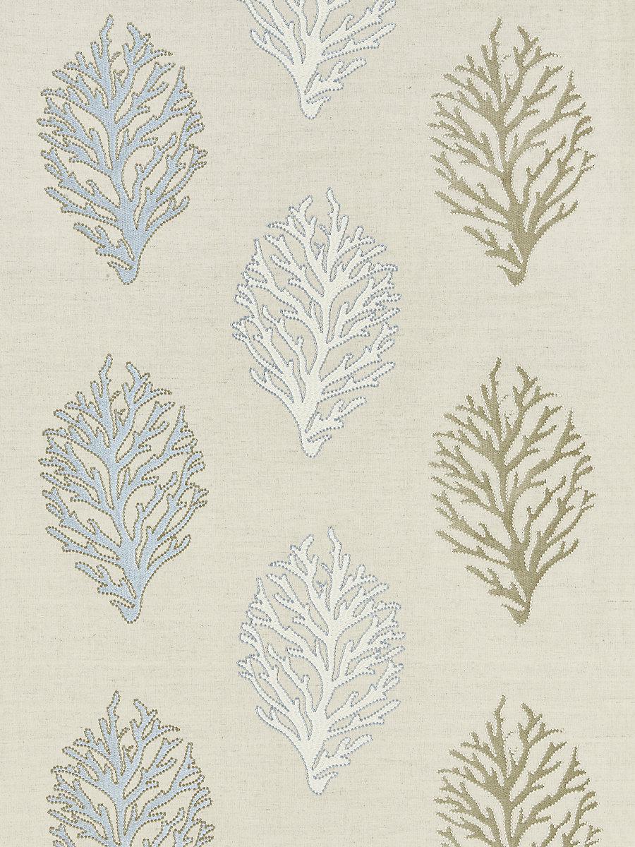 Scalamandre Coral Reef Embroidery Sand Fabric