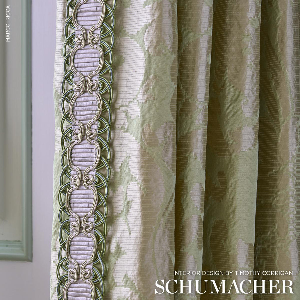 Schumacher Chateau Silk Damask Citron Fabric