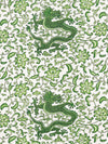 Scalamandre Chi'En Dragon Linen Print Jade Fabric