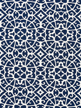 Scalamandre Anshun Lattice Indigo Fabric