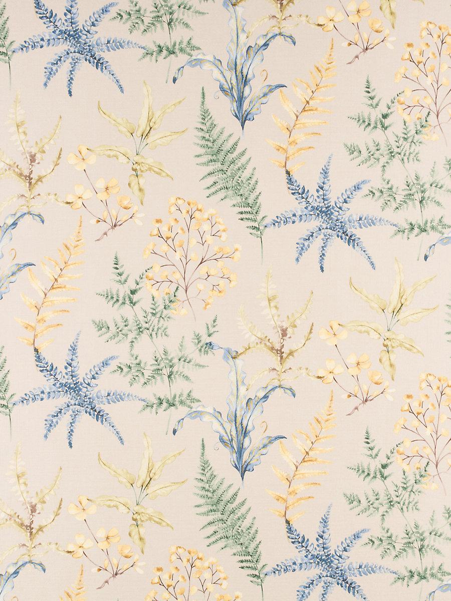 Scalamandre Wethersfield Fern Khaki Blue Fabric