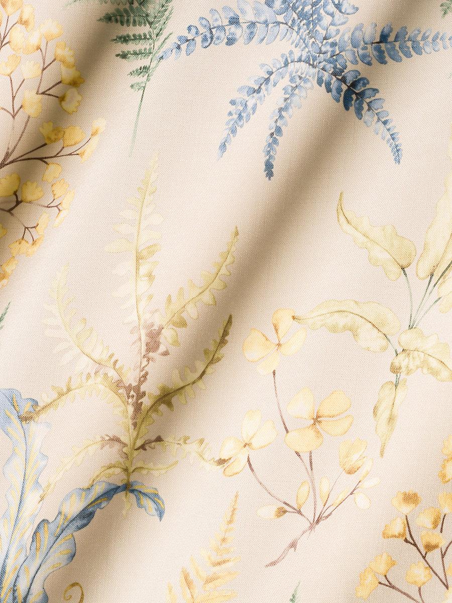 Scalamandre Wethersfield Fern Khaki Blue Fabric