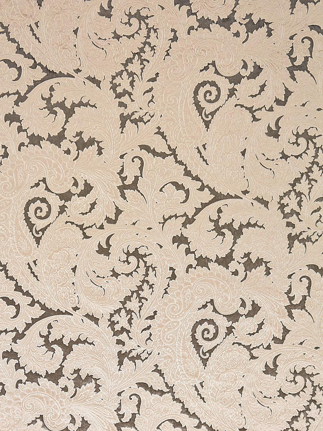 Scalamandre Palermo Velvet Paisley Pewter Fabric